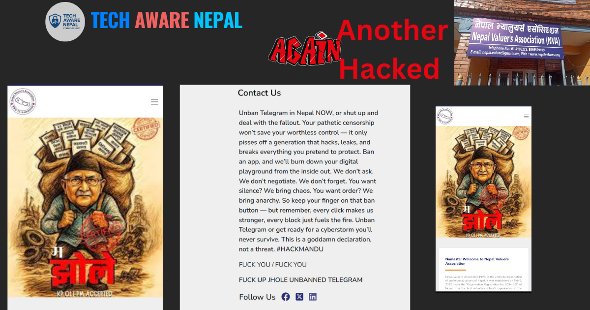 Nepal Valuers Association Website Hacked | Cyber Attack News Nepal