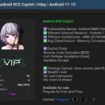 Android zero-day exploit for sale on dark web