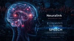 Neuralink brain implant trial announcement by Elon Musk to restore speech